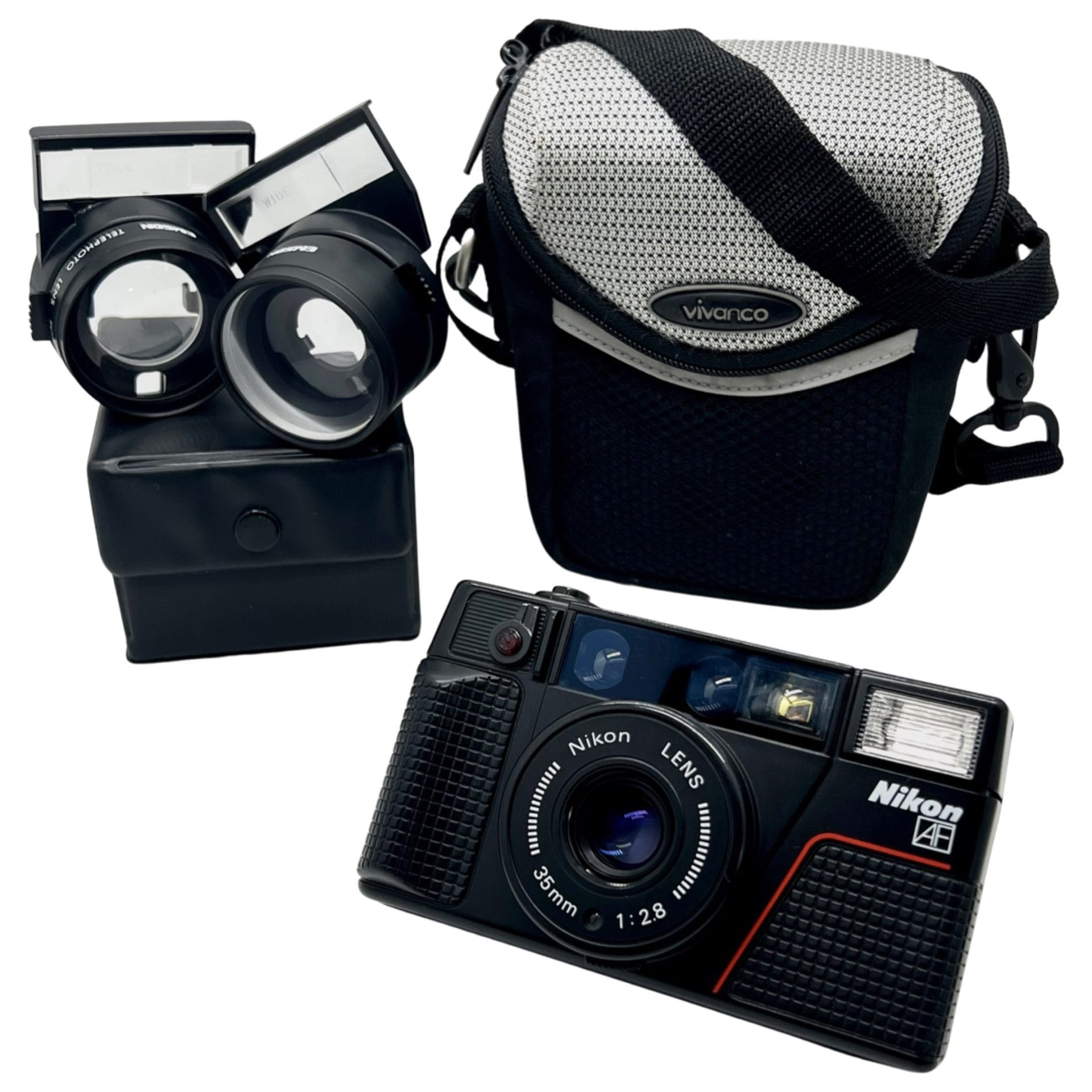 Sacoche étui Nikon CS-L35 Original Japan – Noir Et Rouge – Pour Nikon L35AF/L35AF2 – Occasion