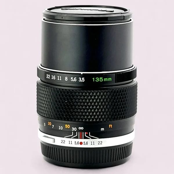 Olympus 135mm f/3.5 'Silver Nose' OM Mount Lens Angle - Analogue