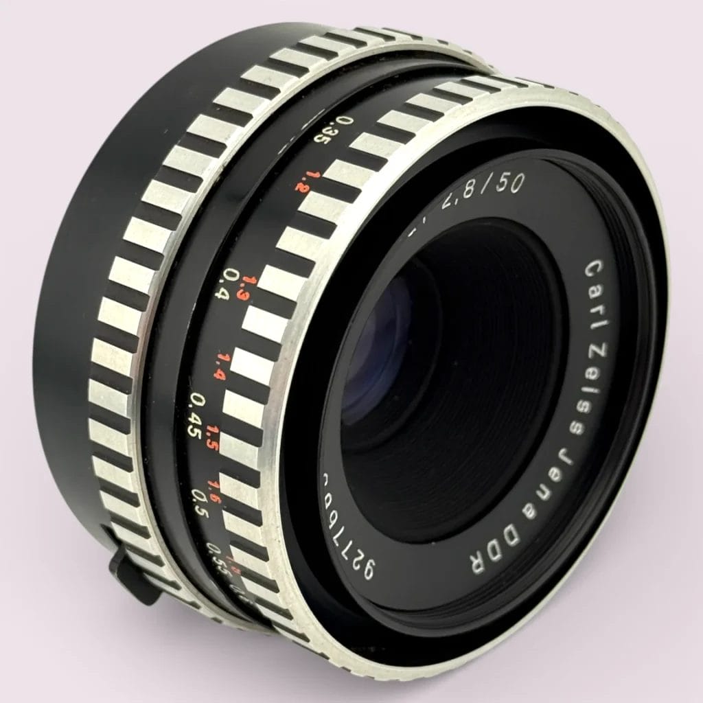 Carl Zeiss Jena DDR Tessar 50mm f/2.8 M42 Lens Zebra - Analogue