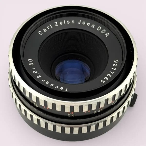 Carl Zeiss Jena DDR Tessar 50mm f/2.8 M42 Lens Zebra - Analogue